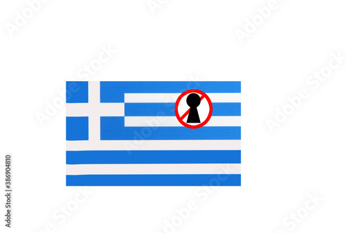 Obraz na płótnie flag with covid 19 warning w salonie