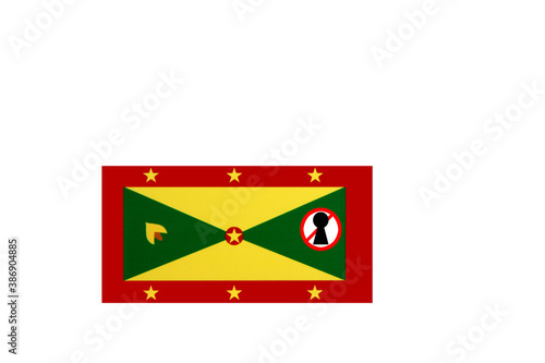 Obraz na płótnie flag with covid 19 warning w salonie