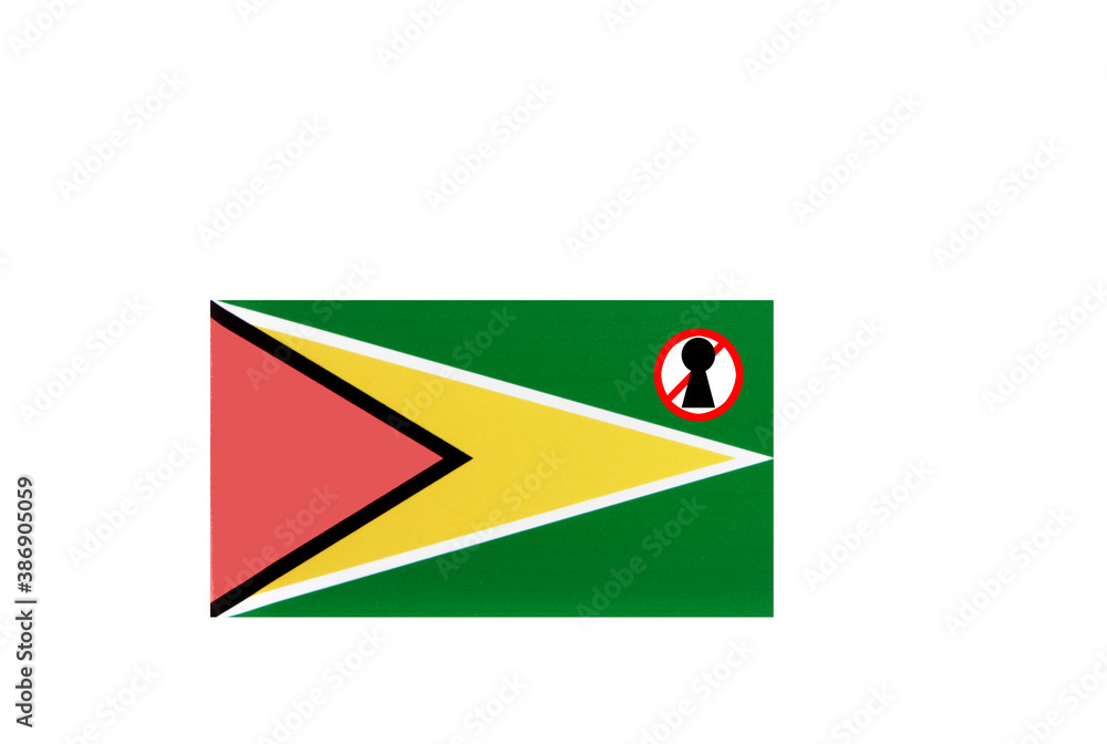 flag with covid 19 warning