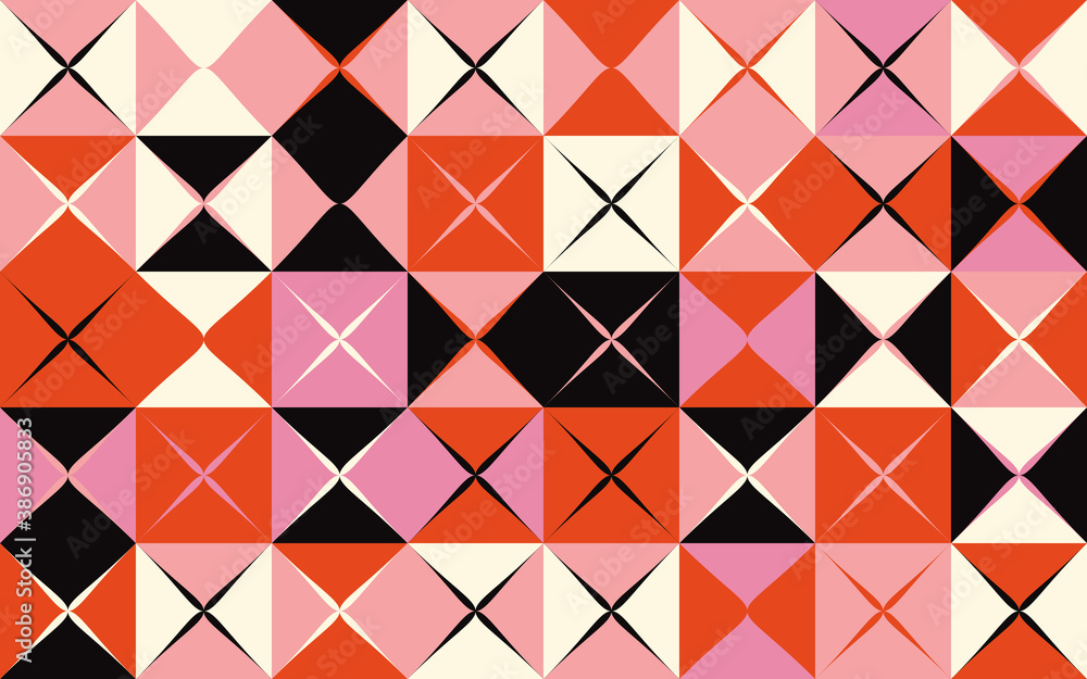 Abstract Mosaic Vector Pattern Design Made With Basic Geometric Shapes Abstract Mosaic Vector Pattern Design Made With Basic Geometric Shapes