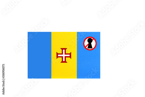 Obraz na płótnie flag with covid 19 warning w salonie