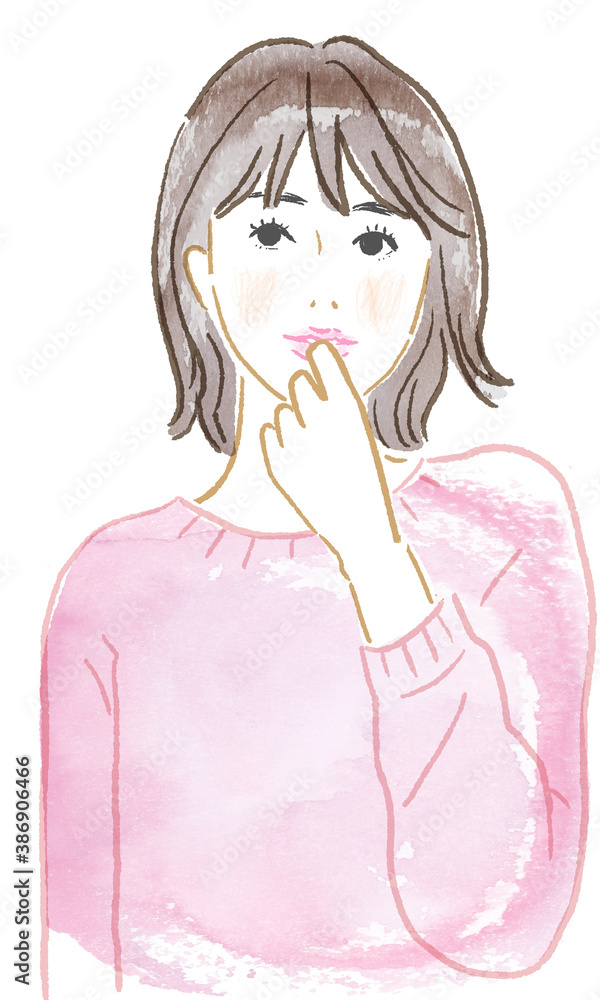 正面を向く女性 正面を向く女性