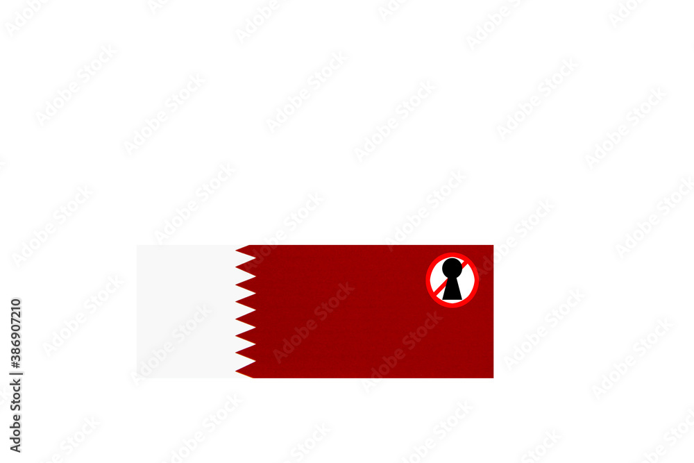 flag with covid 19 warning