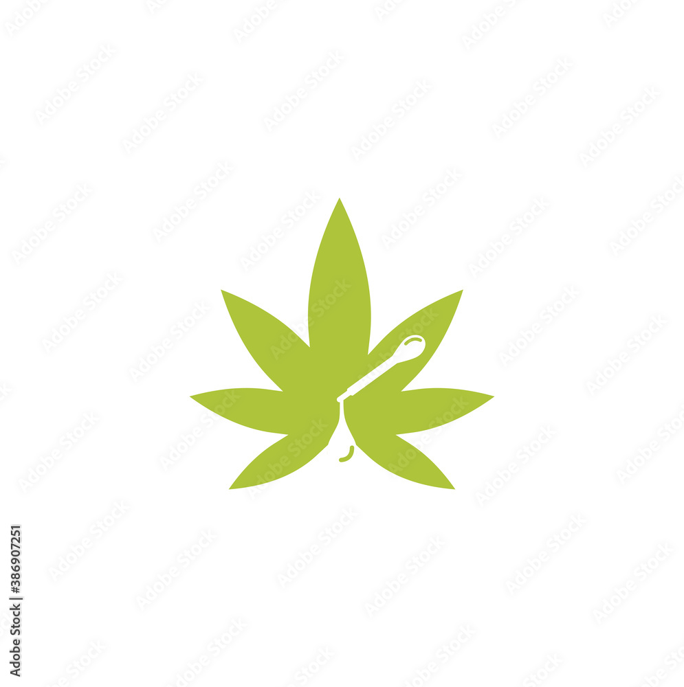 logo design oil marijuana icon vector