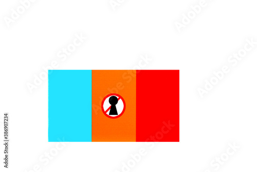 Obraz na płótnie flag with covid 19 warning w salonie