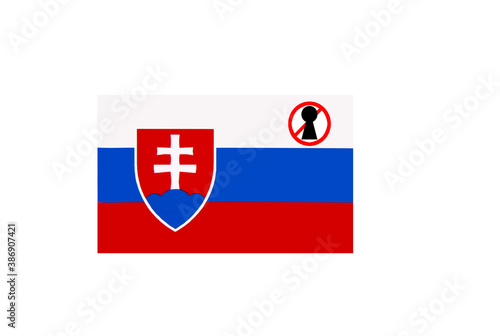 Obraz na płótnie flag with covid 19 warning w salonie