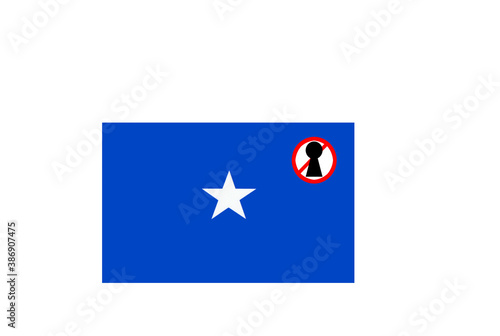 Obraz na płótnie flag with covid 19 warning w salonie