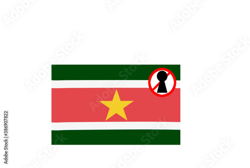 Obraz na płótnie flag with covid 19 warning w salonie