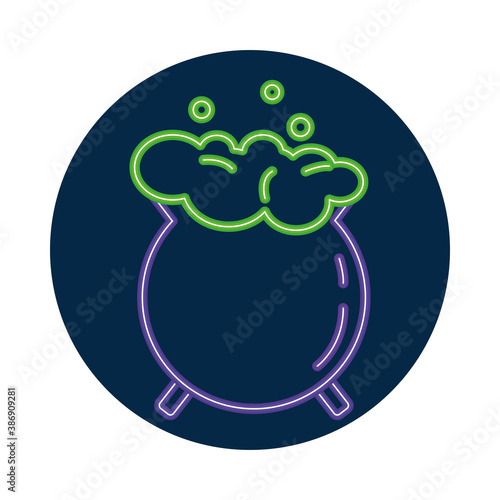 witch cauldron pot neon style icon