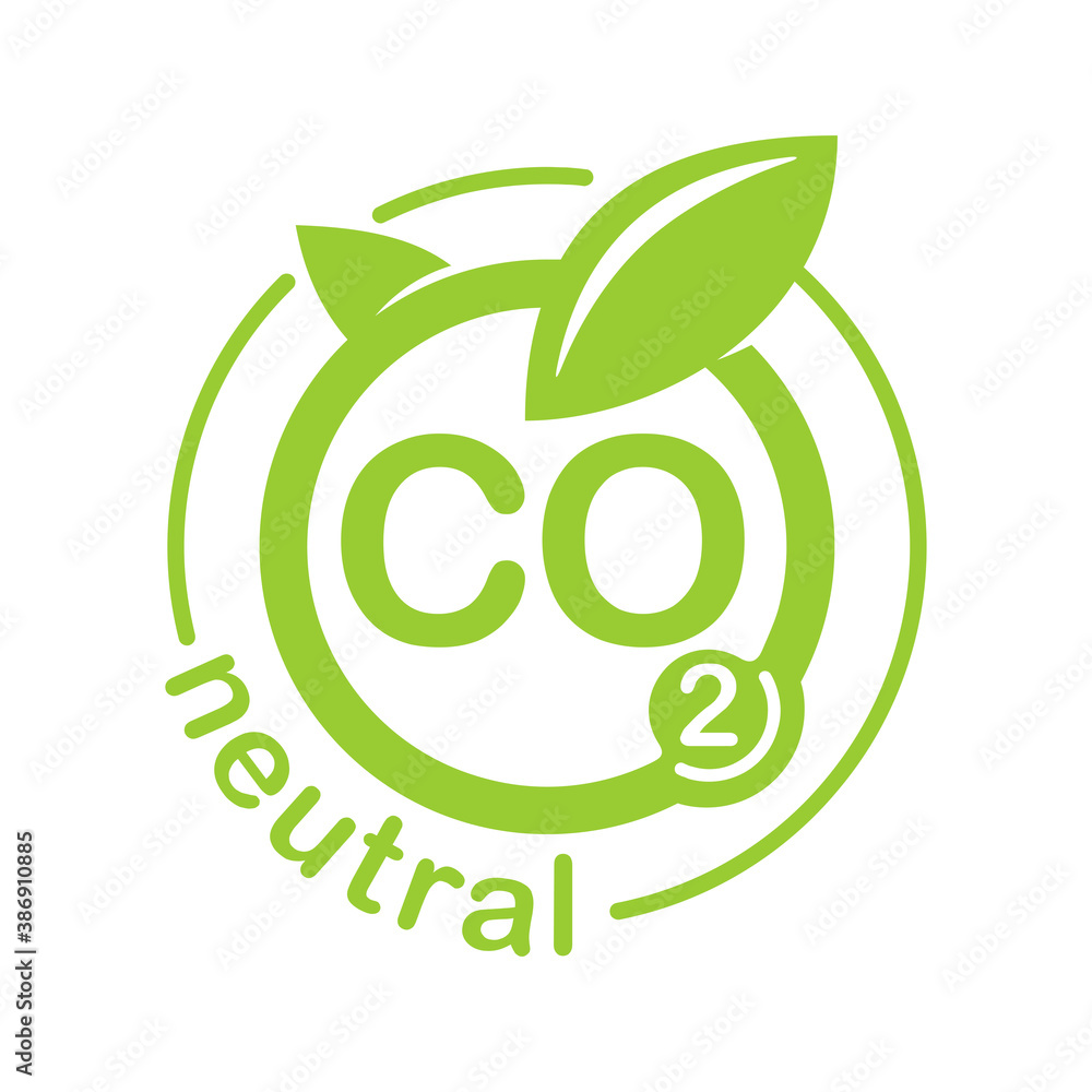 CO2 neutral flat stamp - carbon emissions free (no air pollution) industrial production eco-friendly isolated sign CO2 neutral flat stamp - carbon emissions free (no air pollution) industrial production eco-friendly isolated sign