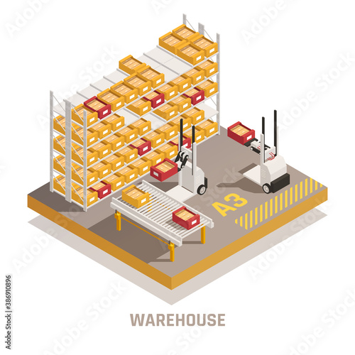 Warehouse Automation Isometric Element 
