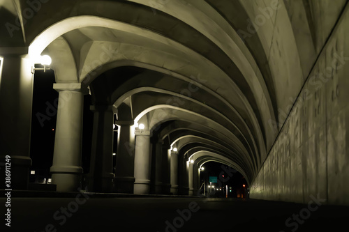 Ancient Roman heritage tunnel light