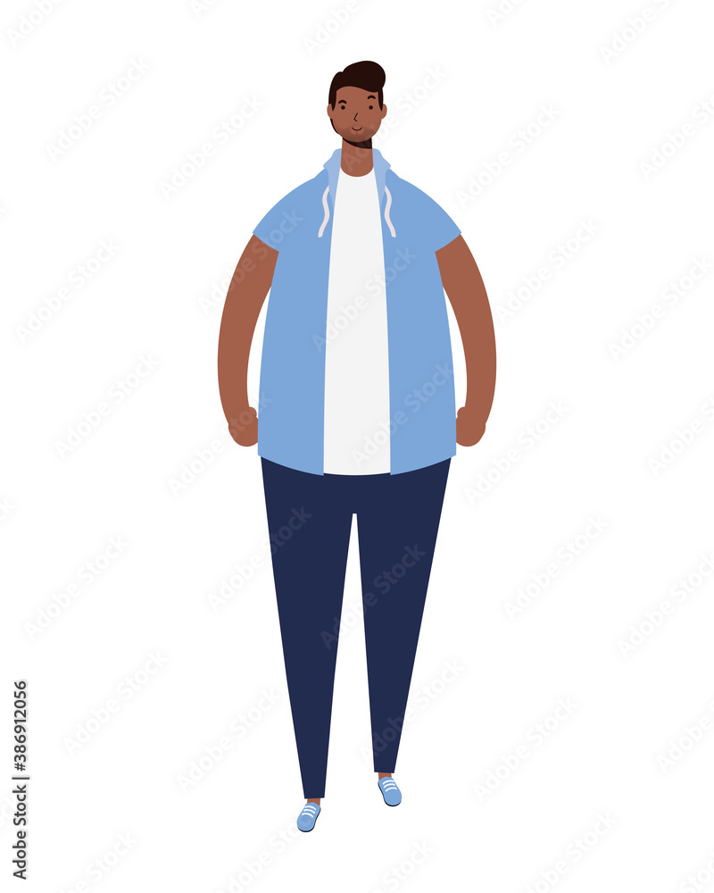afro ethnic man character icon afro ethnic man character icon