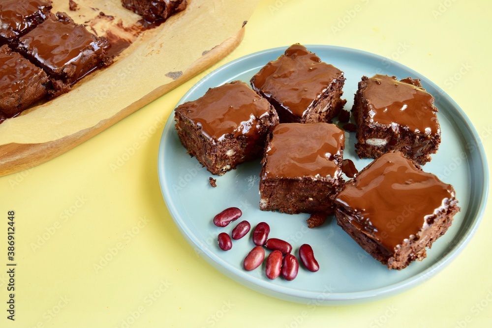 Kidney bean chocolate brownies. Vegan and gluten free Kidney bean chocolate brownies. Vegan and gluten free