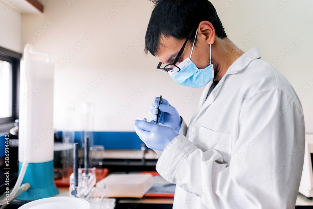 Male Scientist working in the laboratory Male Scientist working in the laboratory