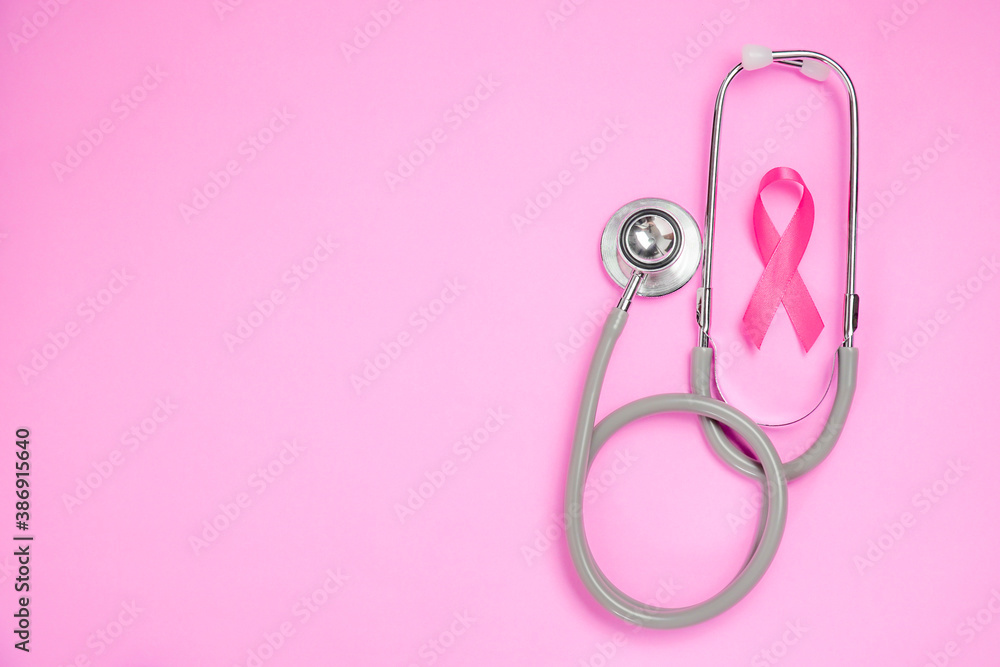 breast cancer awareness ribbon on pink background breast cancer awareness ribbon on pink background