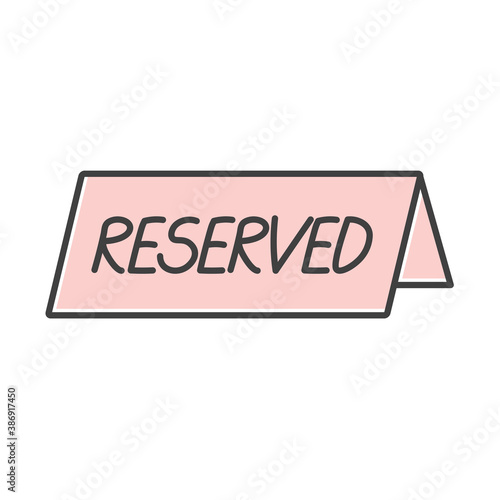 plate with the inscription reserved- vector illustration