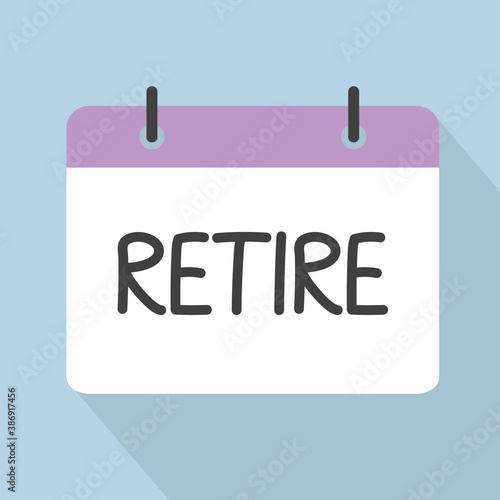 calendar card with retire word- vector illustration