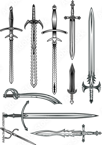 Knife, dagger, sword and saber