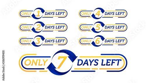 Days left countdown set template.