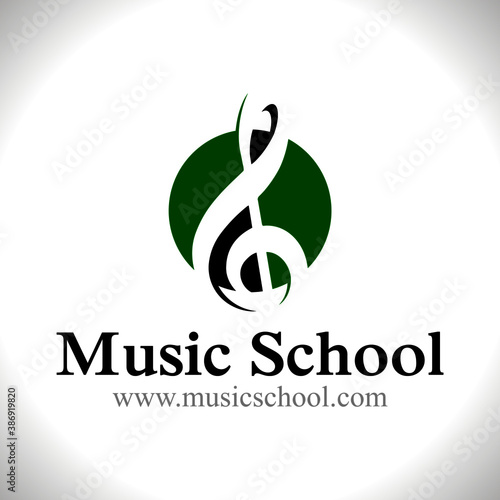 Logo musique école magasin clé de sol