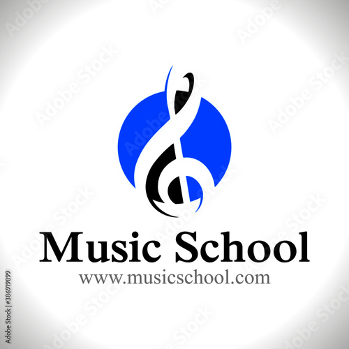Logo musique école magasin clé de sol