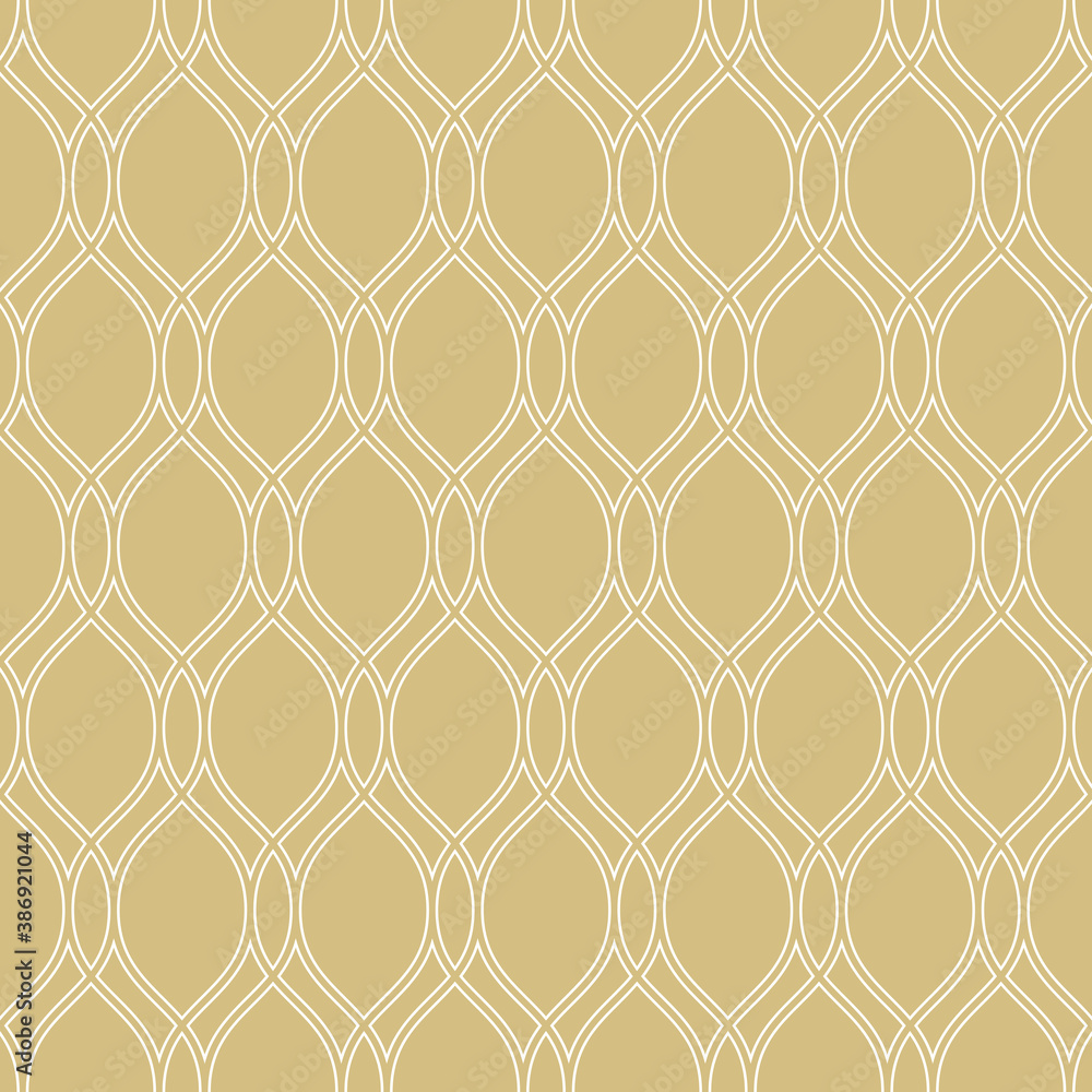 Seamless ornament. Modern background. Geometric modern golden and white wavy pattern Seamless ornament. Modern background. Geometric modern golden and white wavy pattern