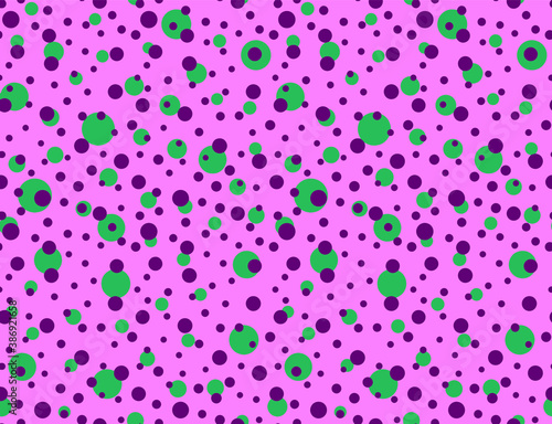 Abstract Colorful Polka Dots Repeating Vector Pattern Isolated Background