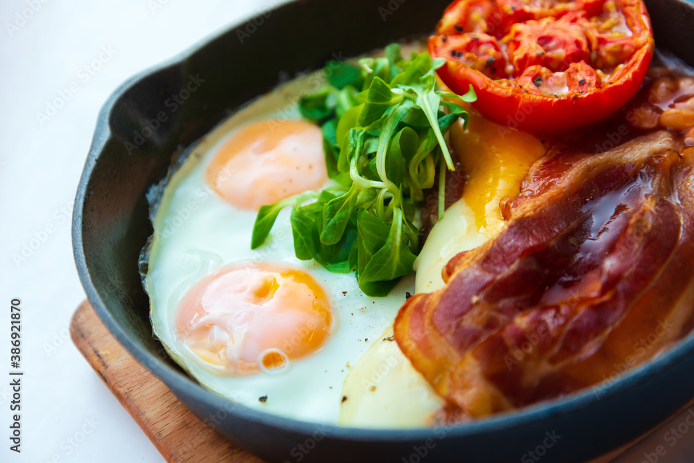 classical english breakfast with egg and ham classical english breakfast with egg and ham
