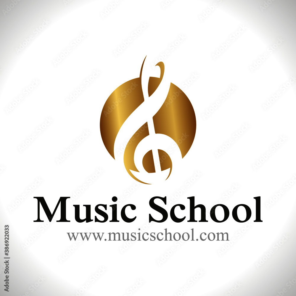 Fototapeta premium Logo musique école magasin clé de sol