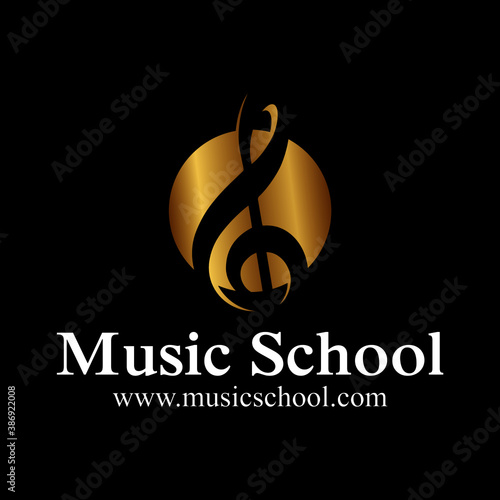 Logo musique école magasin clé de sol