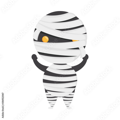 happy halloween cute mummy character