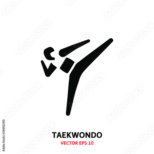 Taekwondo sport discipline isolated vector logo icon design 