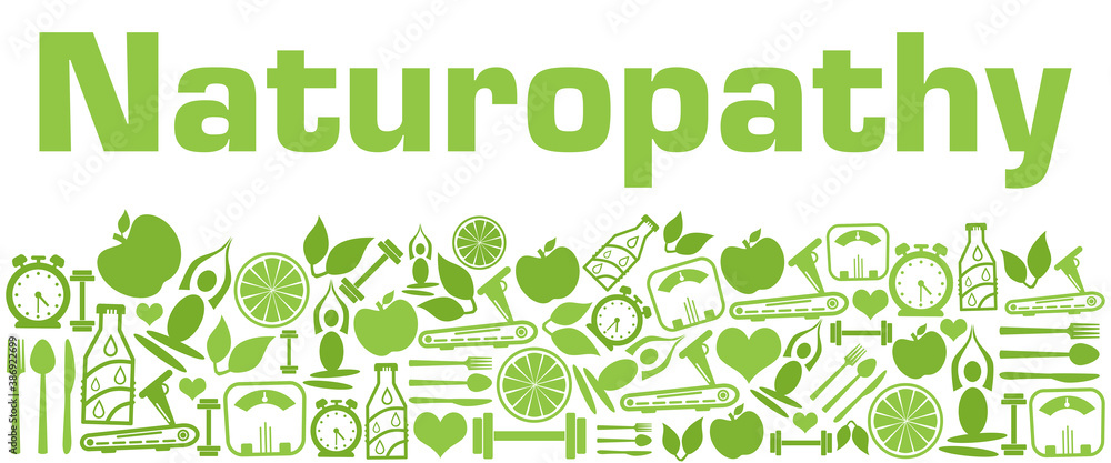 Naturopathy Green Health Symbols Bottom Text 