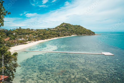 Fotografie Panoramic view of beautiful sea and blue sky from high view point