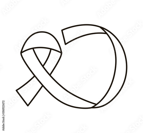 ribbon campaign cause line style icon