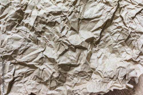 Brown Wrinkle Recycle Paper Background Creased Beige Paper Texture