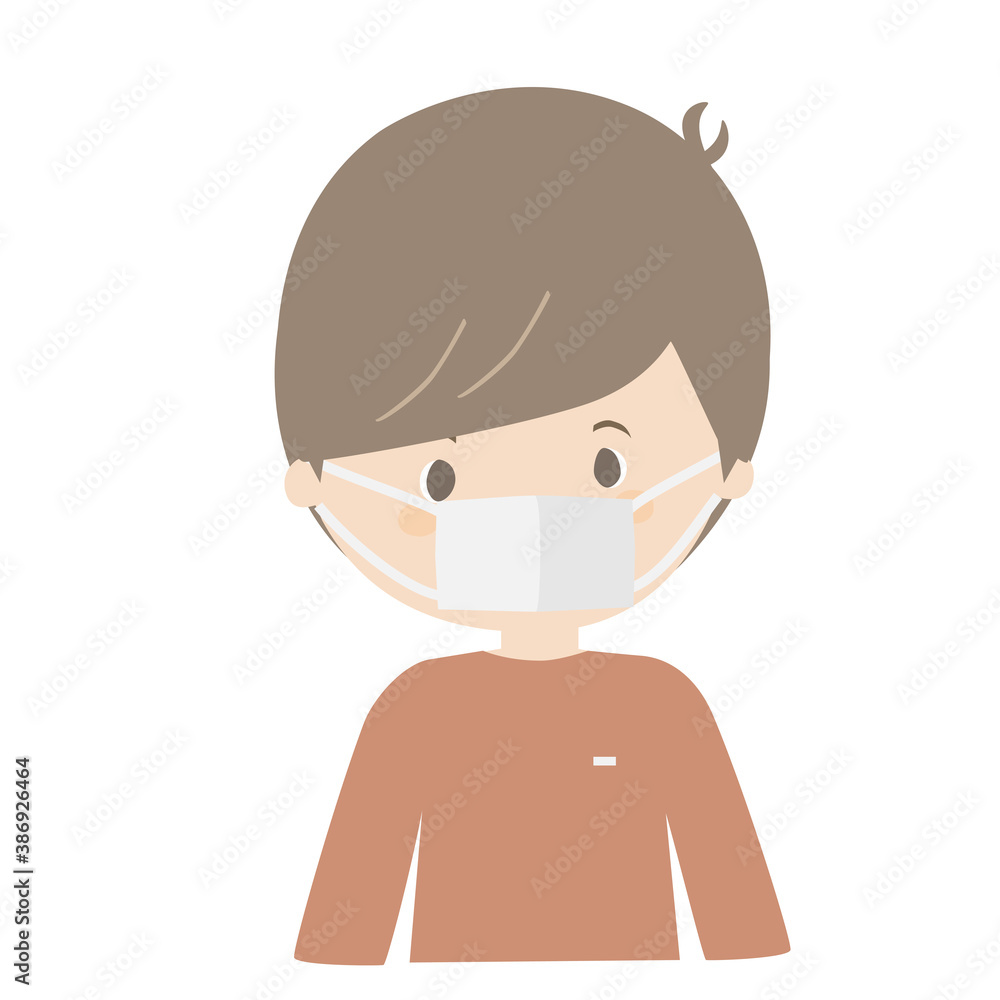 マスクをつけた若い男性