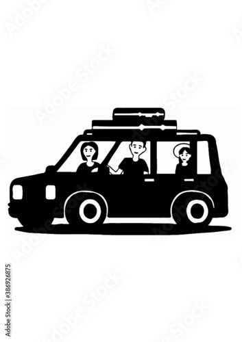 Familia en auto