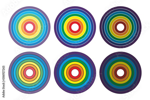 rainbow dart target of seven colors