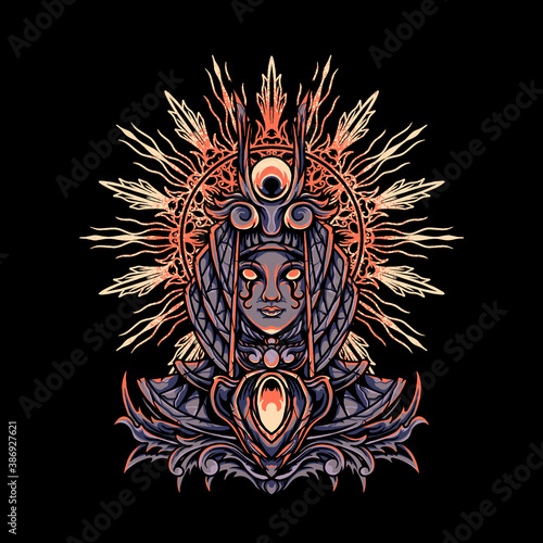 Egypt girl illustration for merchandise design or poster design