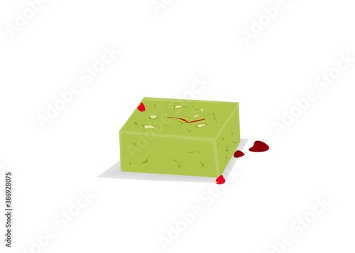 Barfi indian Sweet Dish Food Vector