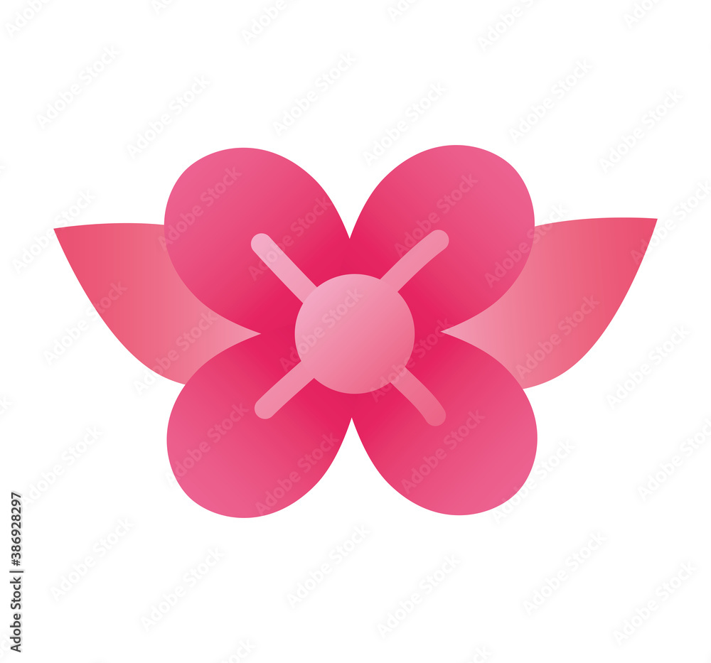 pink flower and leafs silhouette style icon pink flower and leafs silhouette style icon