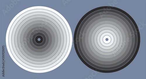 two monochrome dart targets