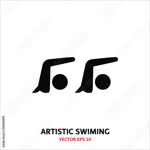 Artistic Swimming isolated vector icon logo design 