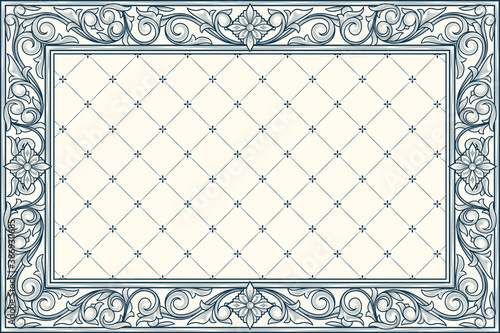 Vintage decorative ornate monochrome design