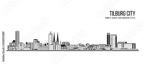 Cityscape Building Abstract shape and modern style art Vector design -   Tilburg city