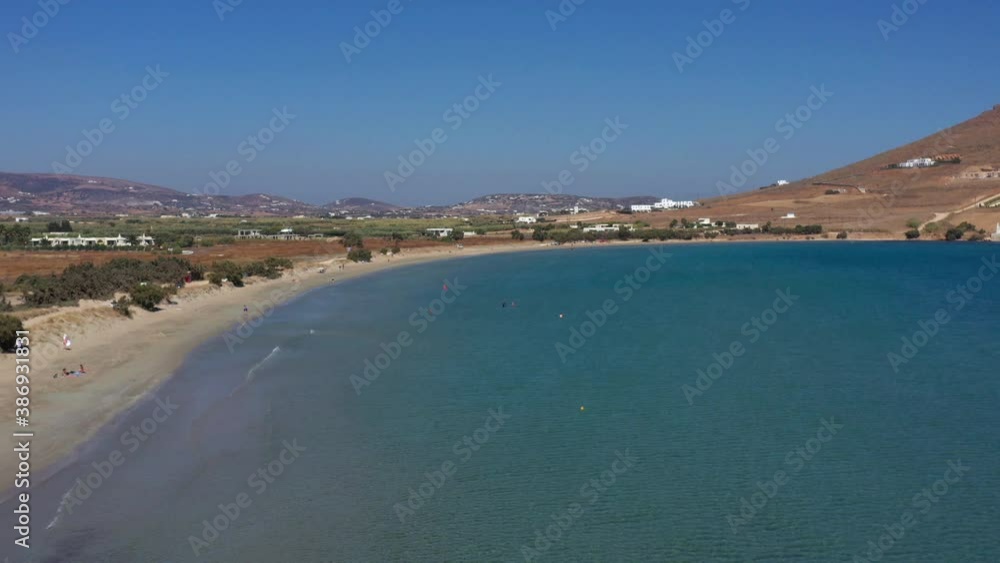 Μolos beach in Paros island of Greece. Aerial view Μolos beach in Paros island of Greece. Aerial view