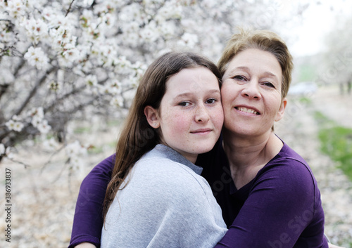 Portrait of beautiful woman and her teenager daughter © dubova