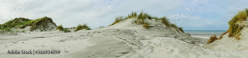 Panoramic view over the dunes of Ameland, Holland